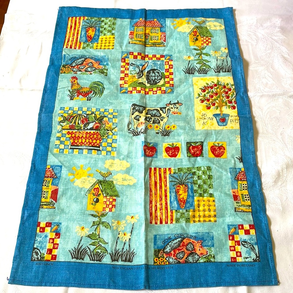 Irish linen kitchen towel New England by Ulster Weavers country pattern